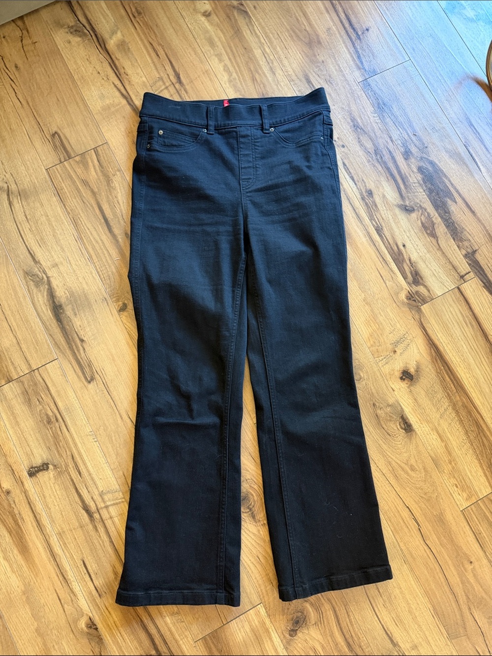 Spanx Black Cropped Flare Jeans M